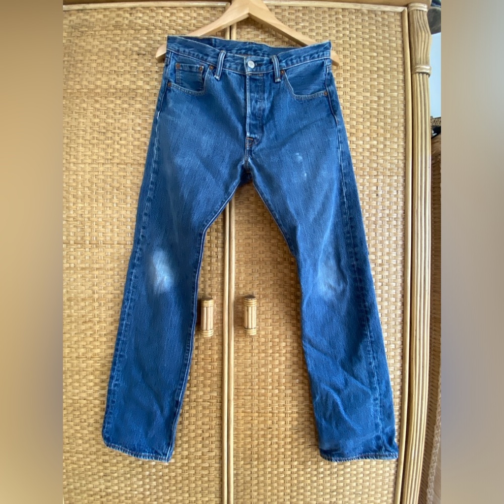 Levi's Straight Leg Jeans in Dark Blue Denim